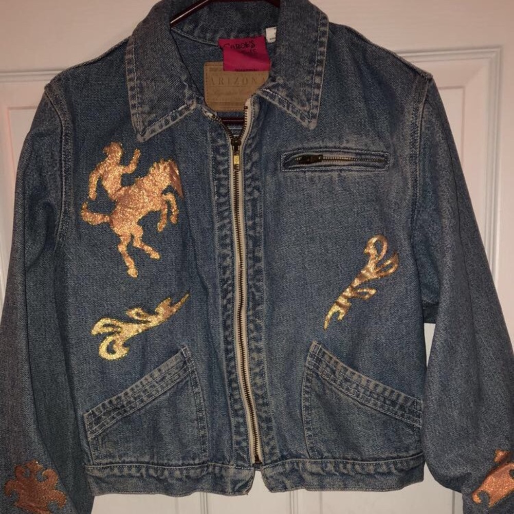 Vintage Gold Horse Jean Jacket